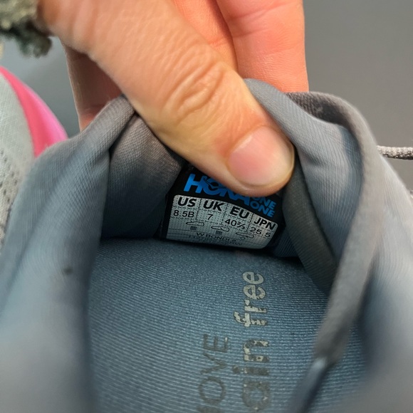 HOKA Womens Bondi 8 'Castlerock Strawberry' Size 8.5 Good Condition NO BOX - Picture 9 of 14